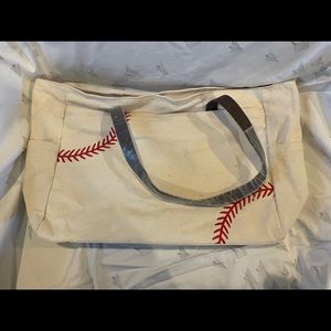 Canvas Baseball tote